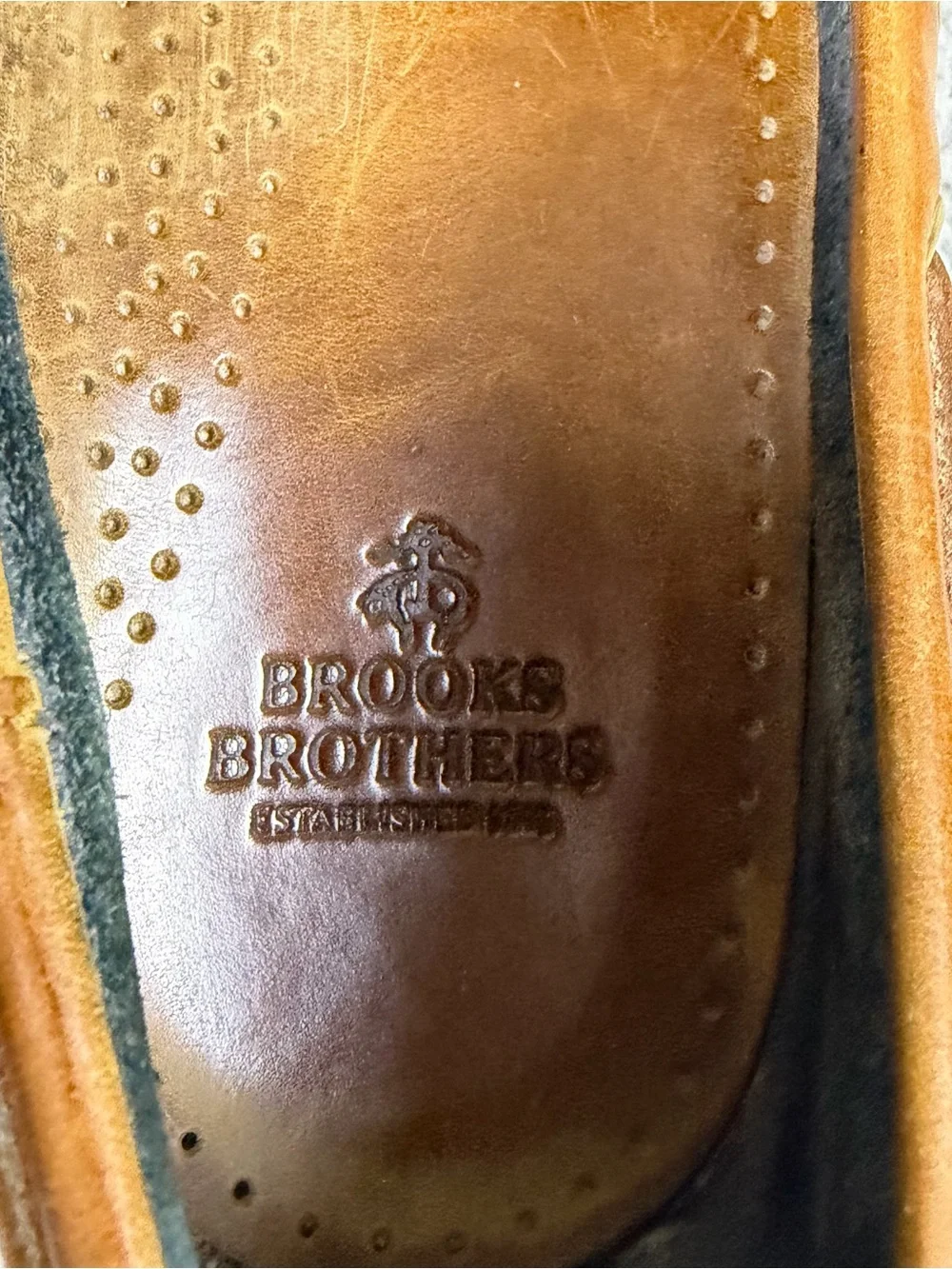 Brooks Brothers Navy and Brown Men’s Boat Shoes Size 12 D